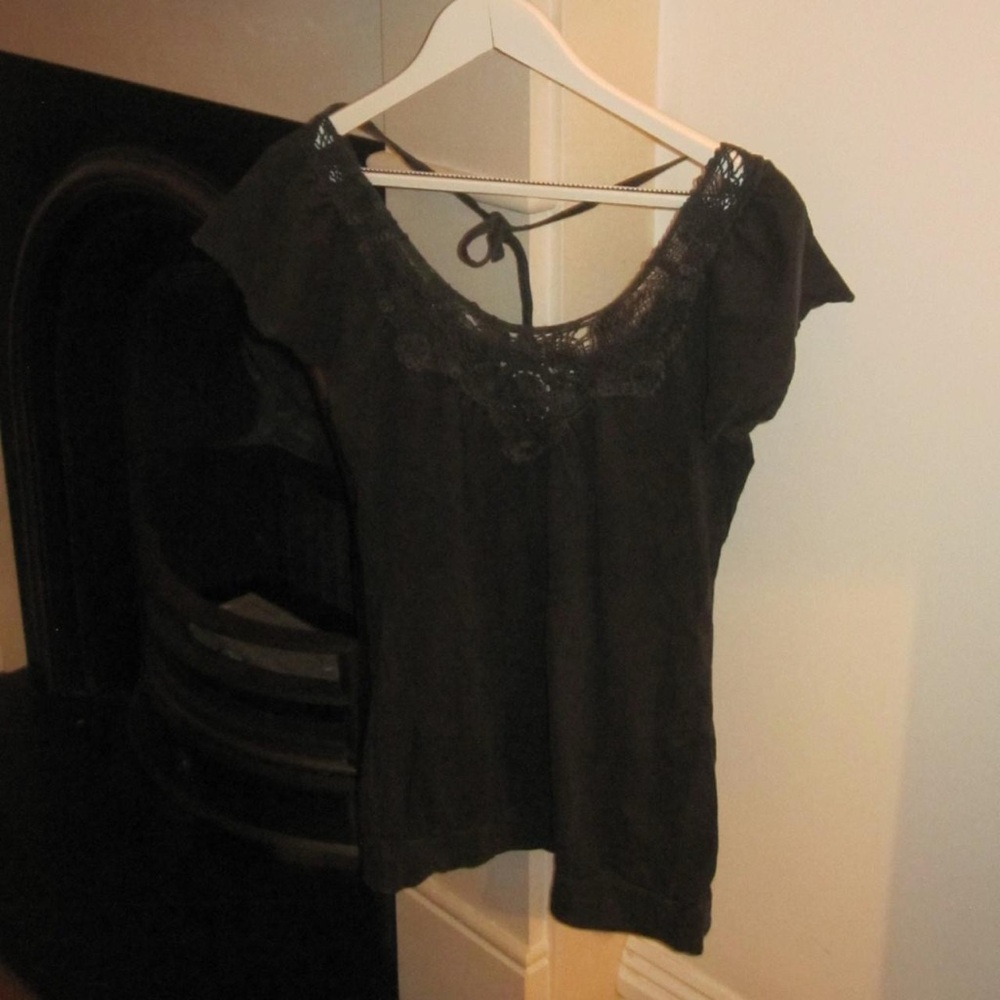 Elegant Black Women's Top vintage whimsygoth Embroidered detail- tunic top